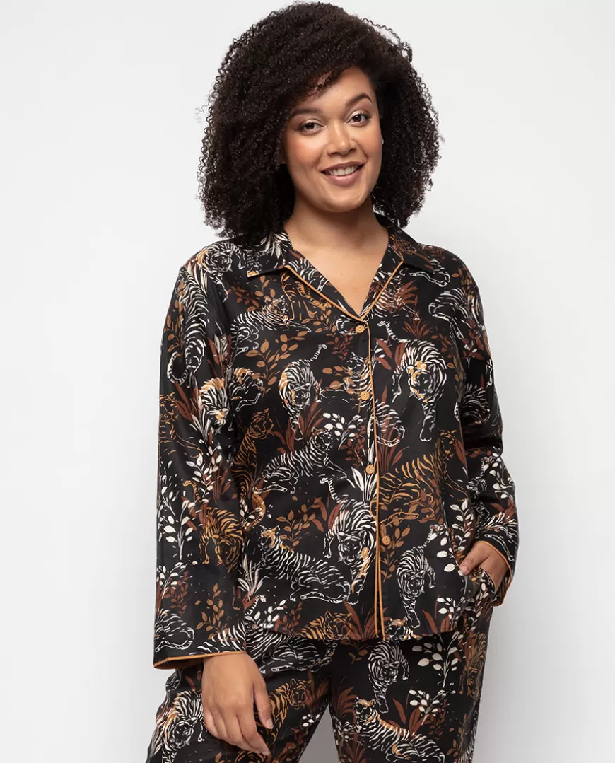 Alisha Tiger Print Pyjama Top^Cyberjammies Cheap