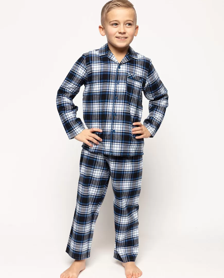 Apollo Blue Brushed Check Pyjama Set^Cyberjammies Hot