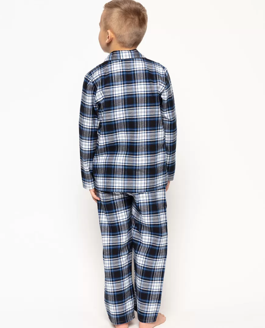 Apollo Blue Brushed Check Pyjama Set^Cyberjammies Hot