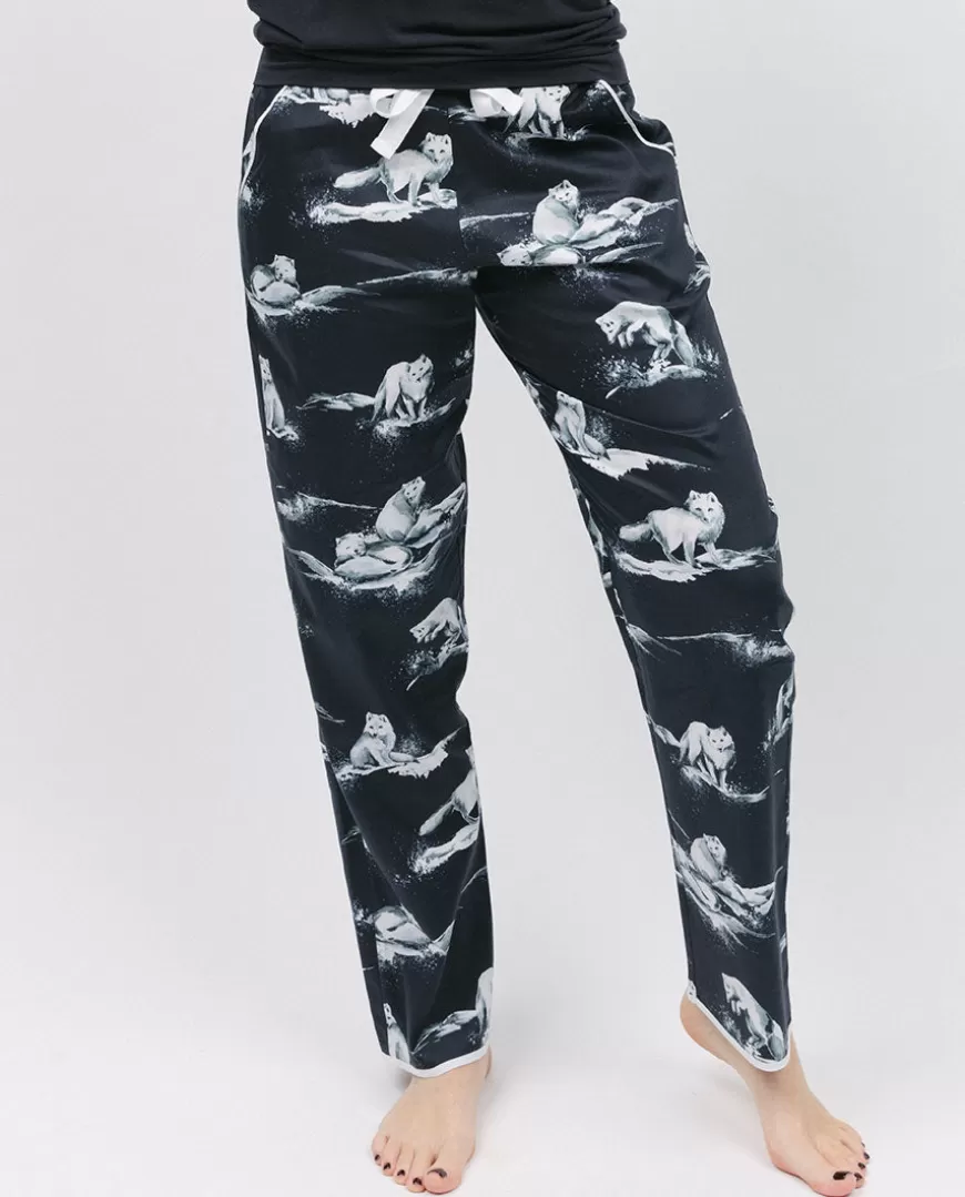 Atlas Womens Arctic Fox Print Pyjama Bottoms^Cyberjammies Best Sale