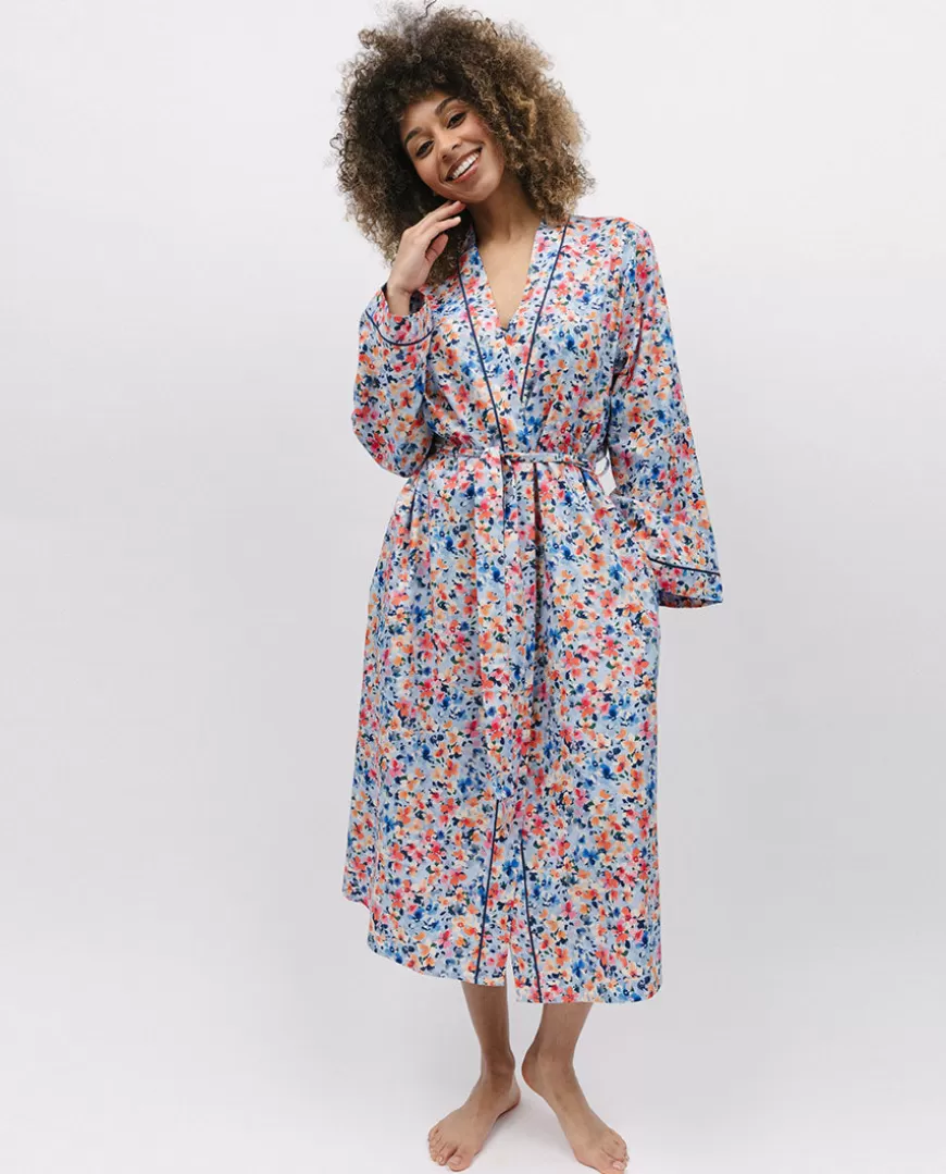 Bea Ditsy Floral Print Long Dressing Gown^Cyberjammies Fashion