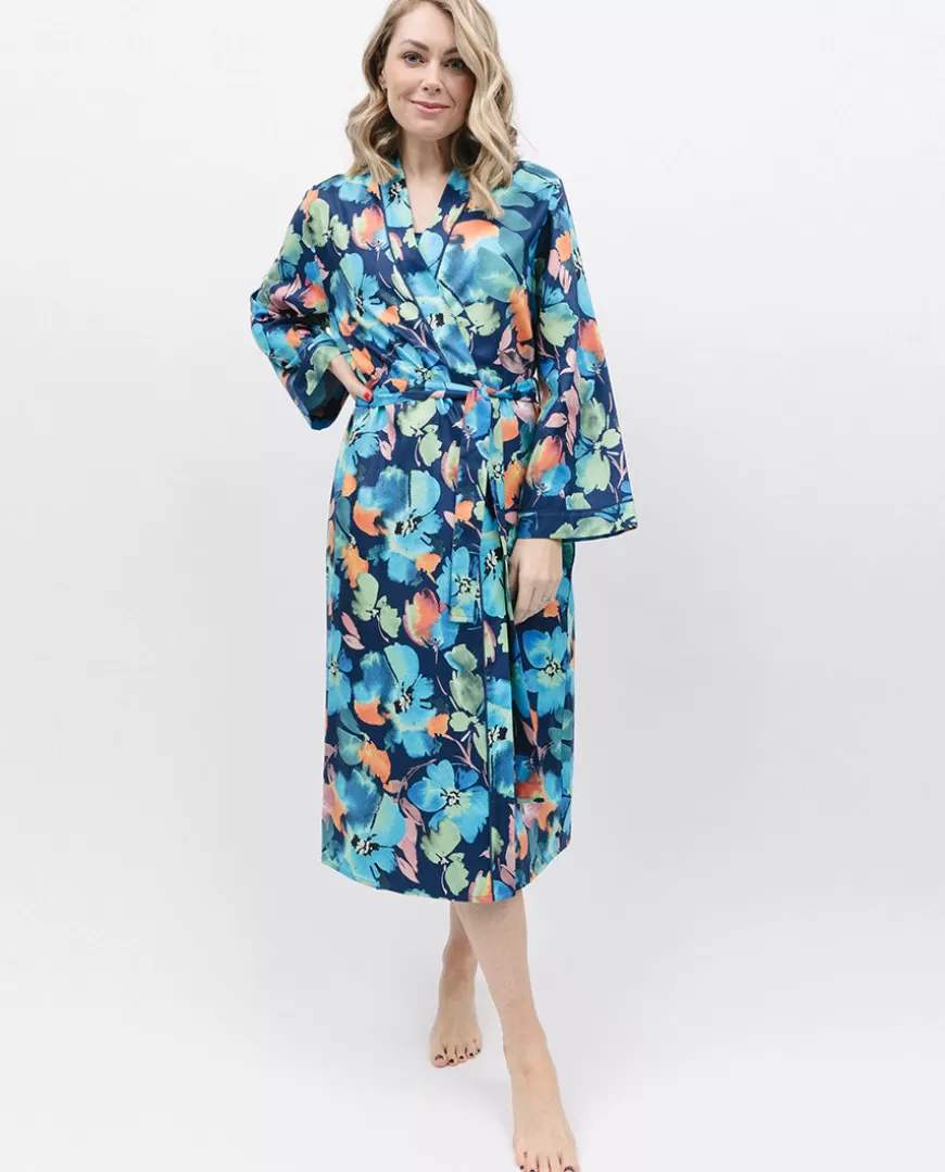 Bea Floral Print Long Dressing Gown^Cyberjammies Sale