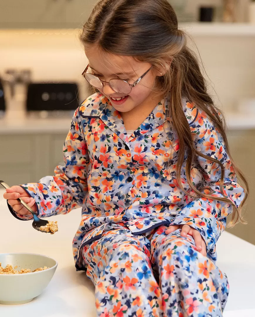 Bea Girls Ditsy Floral Print Pyjama Set^Cyberjammies New