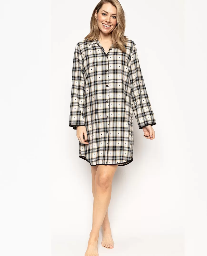 Beth Heart Dobby Check Nightshirt^Cyberjammies Hot