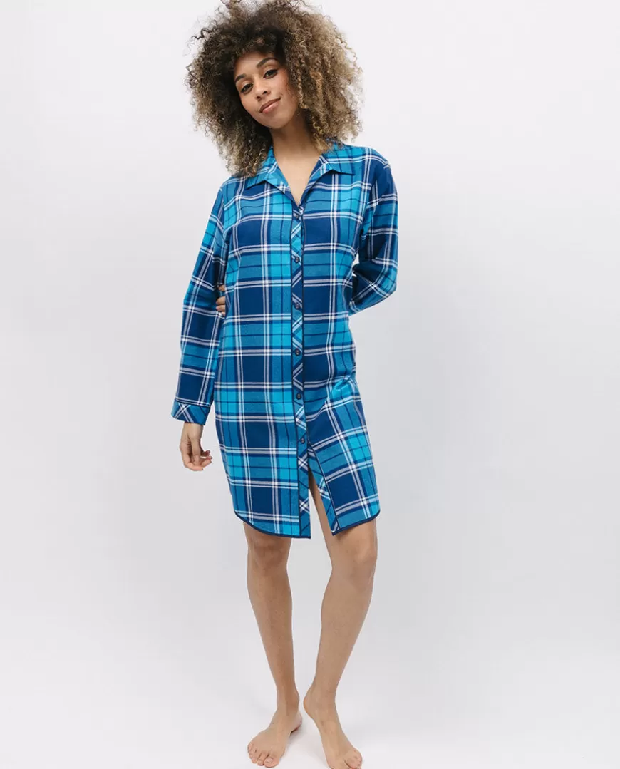 Brushed Blue Check Nightshirt^Cyberjammies Hot