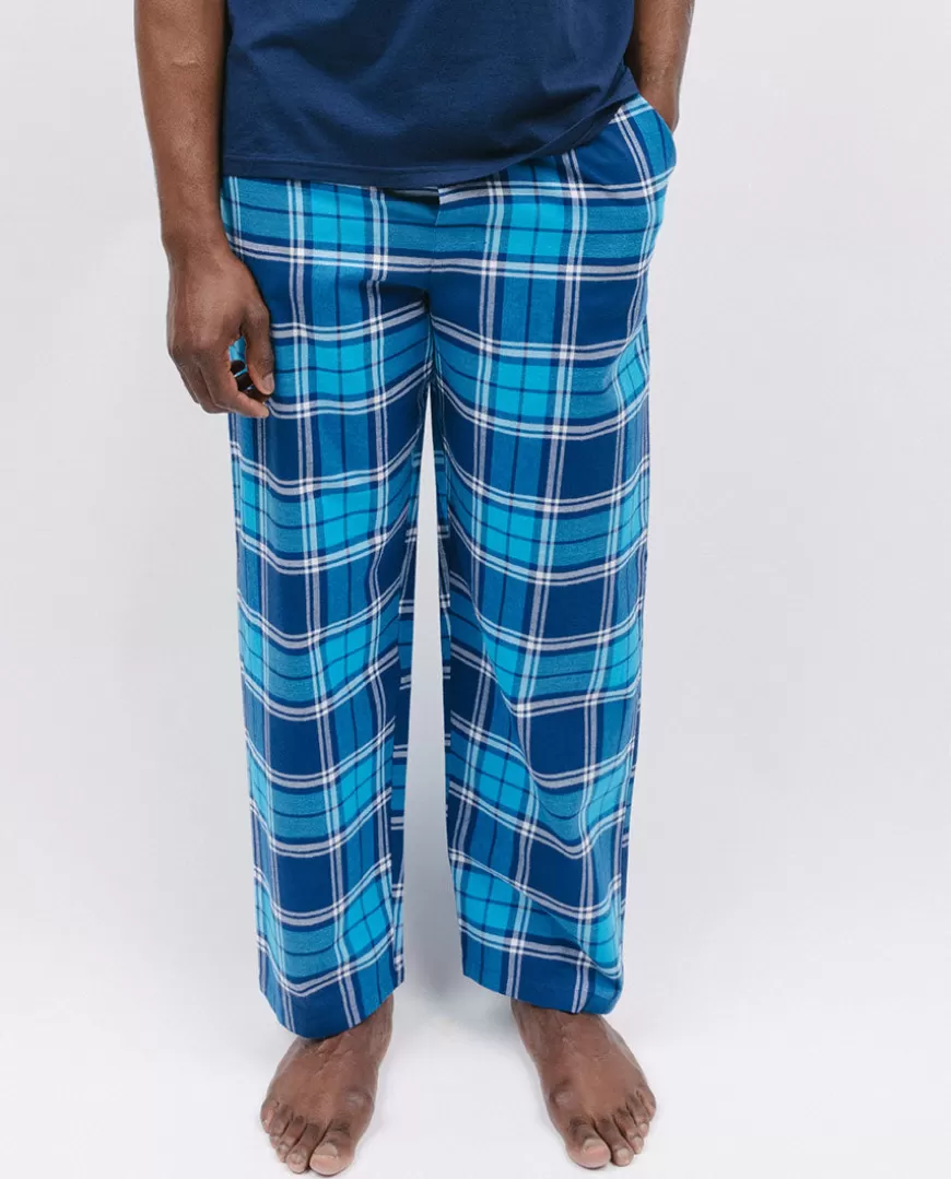 Brushed Blue Check Pyjama Bottoms^Cyberjammies Store