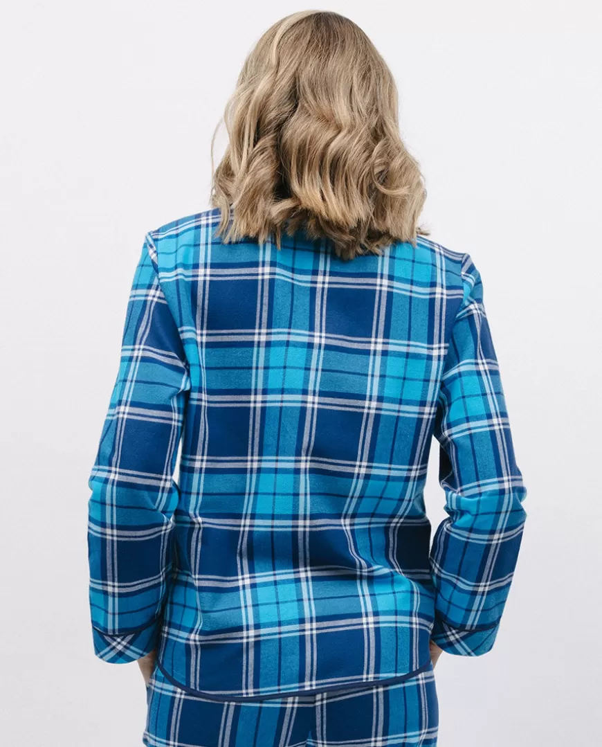 Brushed Blue Check Pyjama Top^Cyberjammies Online