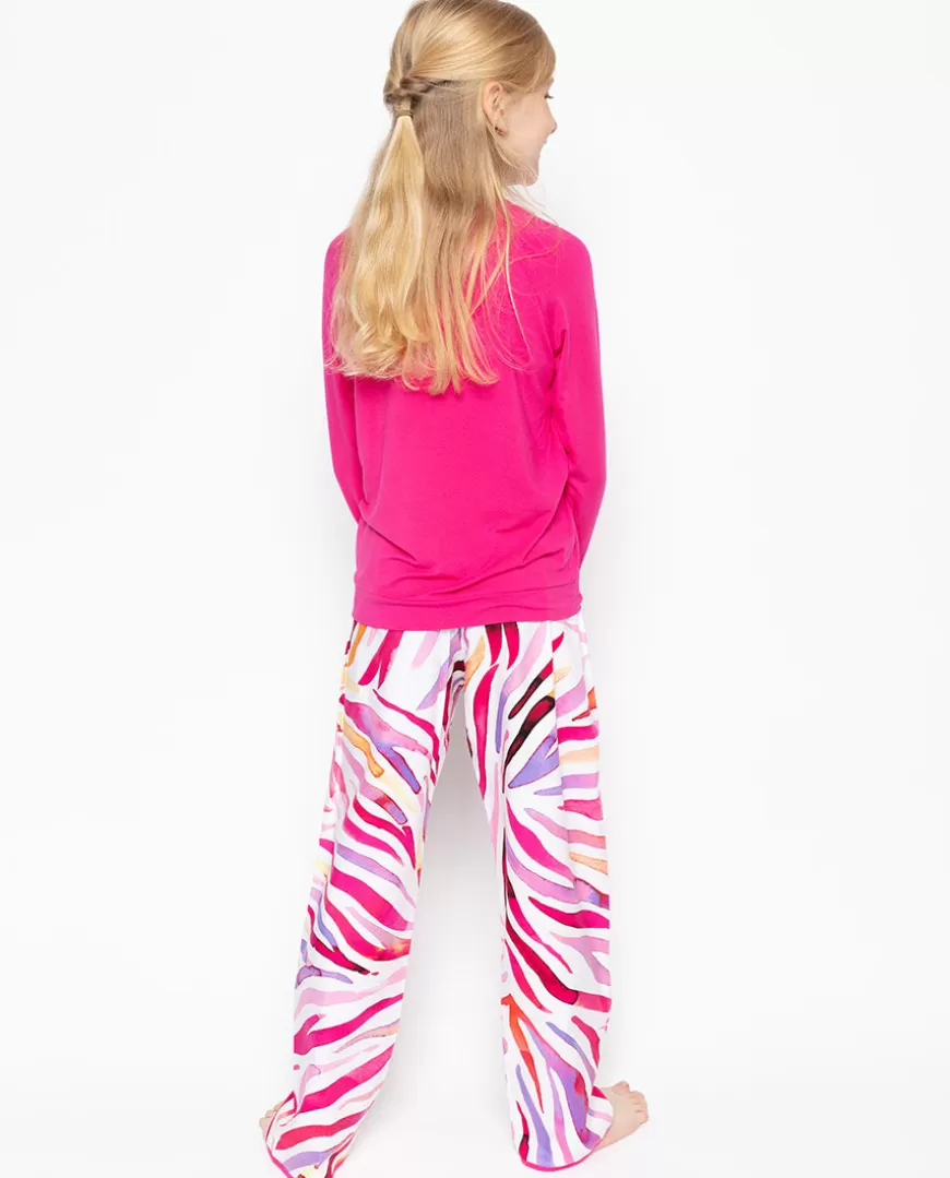 Carrie Jersey Top And Brushstroke Print Pyjama Set^Cyberjammies Store