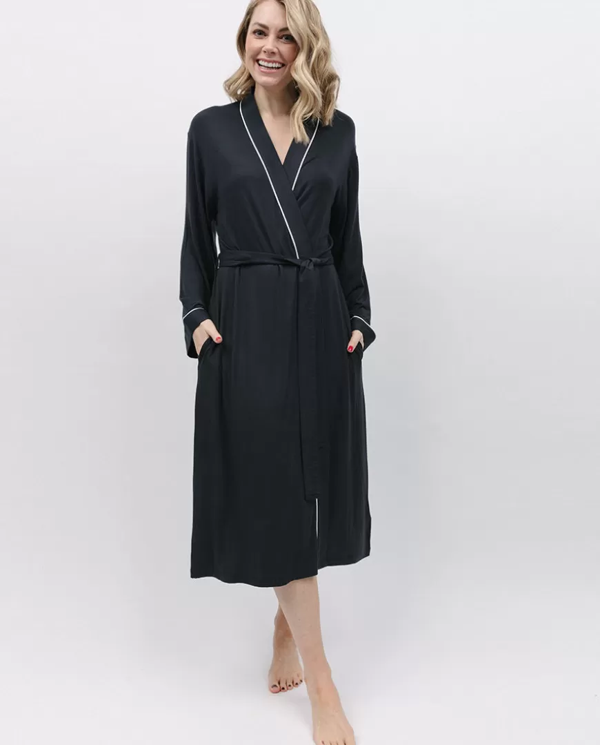 Charcoal Jersey Long Dressing Gown^Cyberjammies Outlet