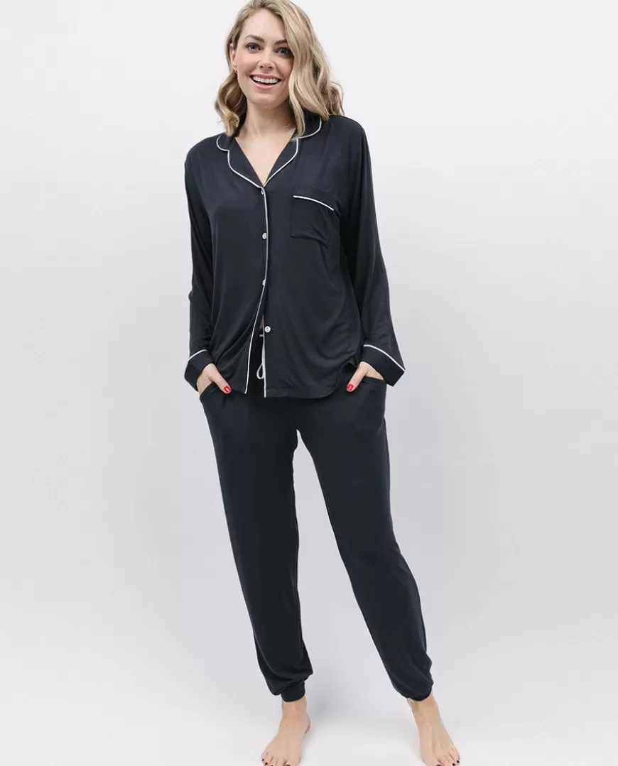 Charcoal Revere Jersey Pyjama Set^Cyberjammies Fashion