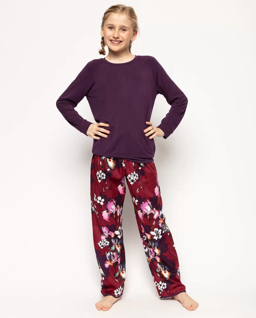 Clarissa Jersey Top And Floral Print Pyjama Set^Cyberjammies Fashion