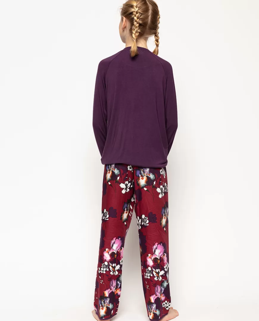 Clarissa Jersey Top And Floral Print Pyjama Set^Cyberjammies Fashion