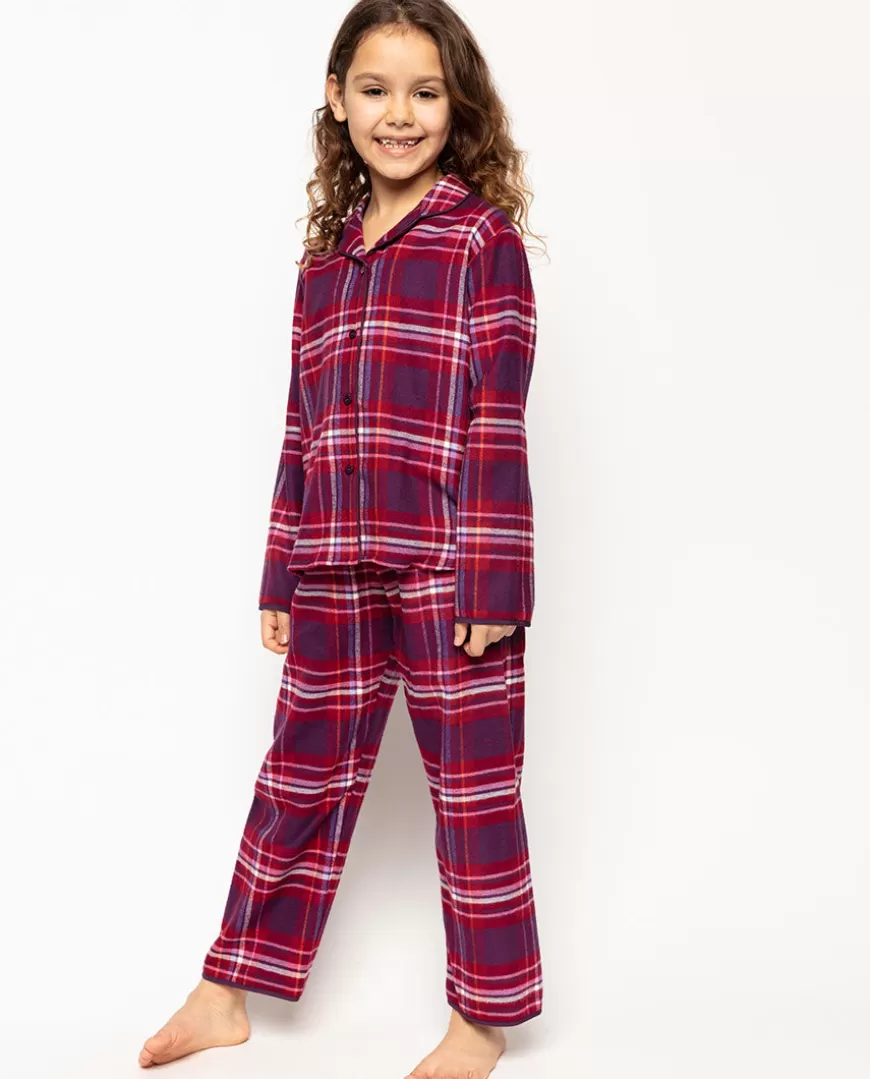 Clarissa Purple Super Cosy Check Pyjama Set^Cyberjammies Hot