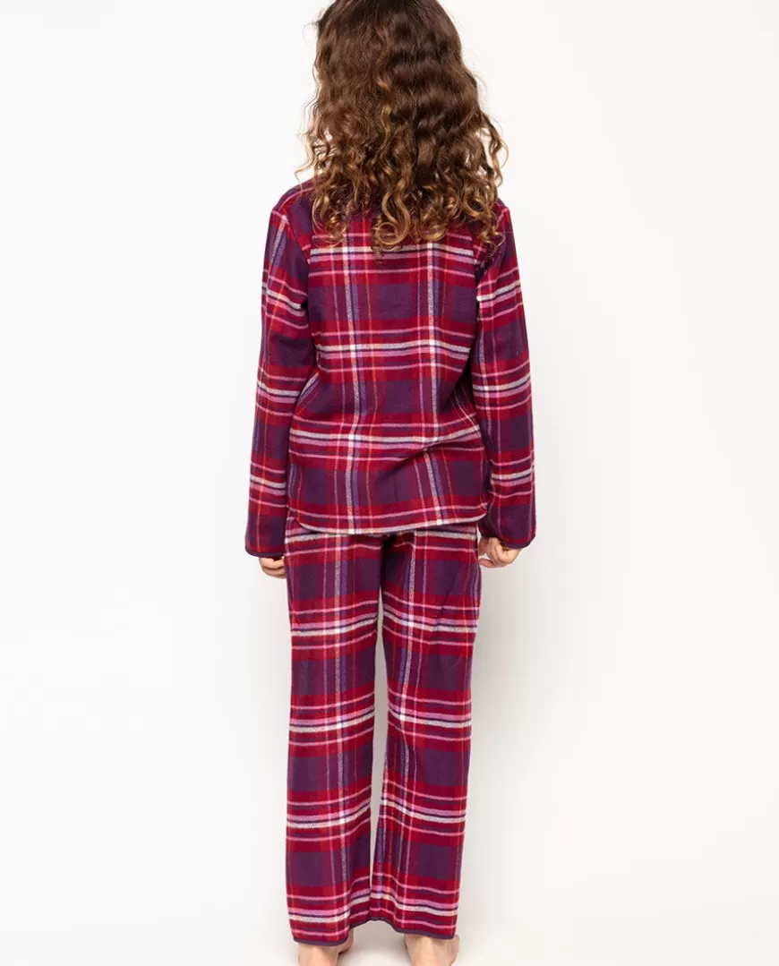 Clarissa Purple Super Cosy Check Pyjama Set^Cyberjammies Hot