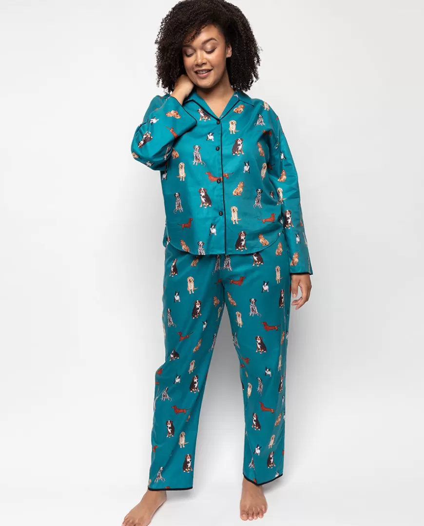 Coco Womens Dog Print Pyjama Set^Cyberjammies Cheap