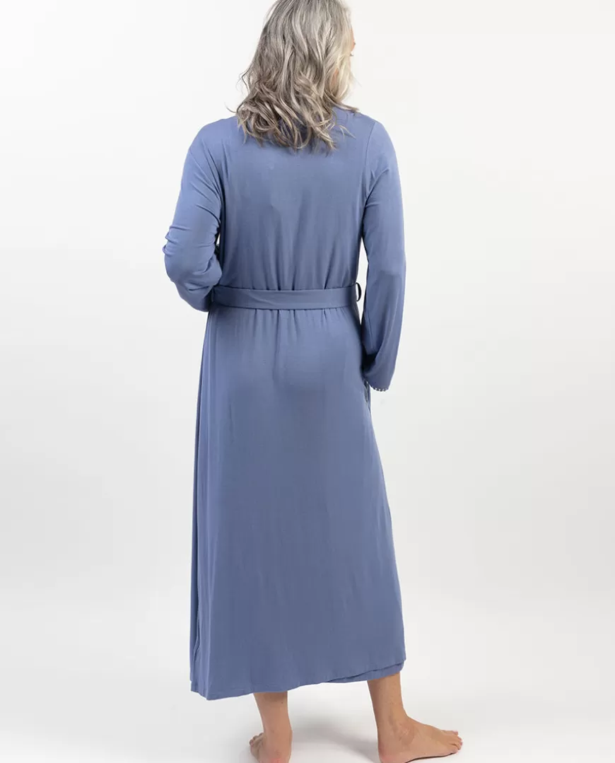 Delilah Lace Detail Jersey Long Dressing Gown^Cyberjammies New