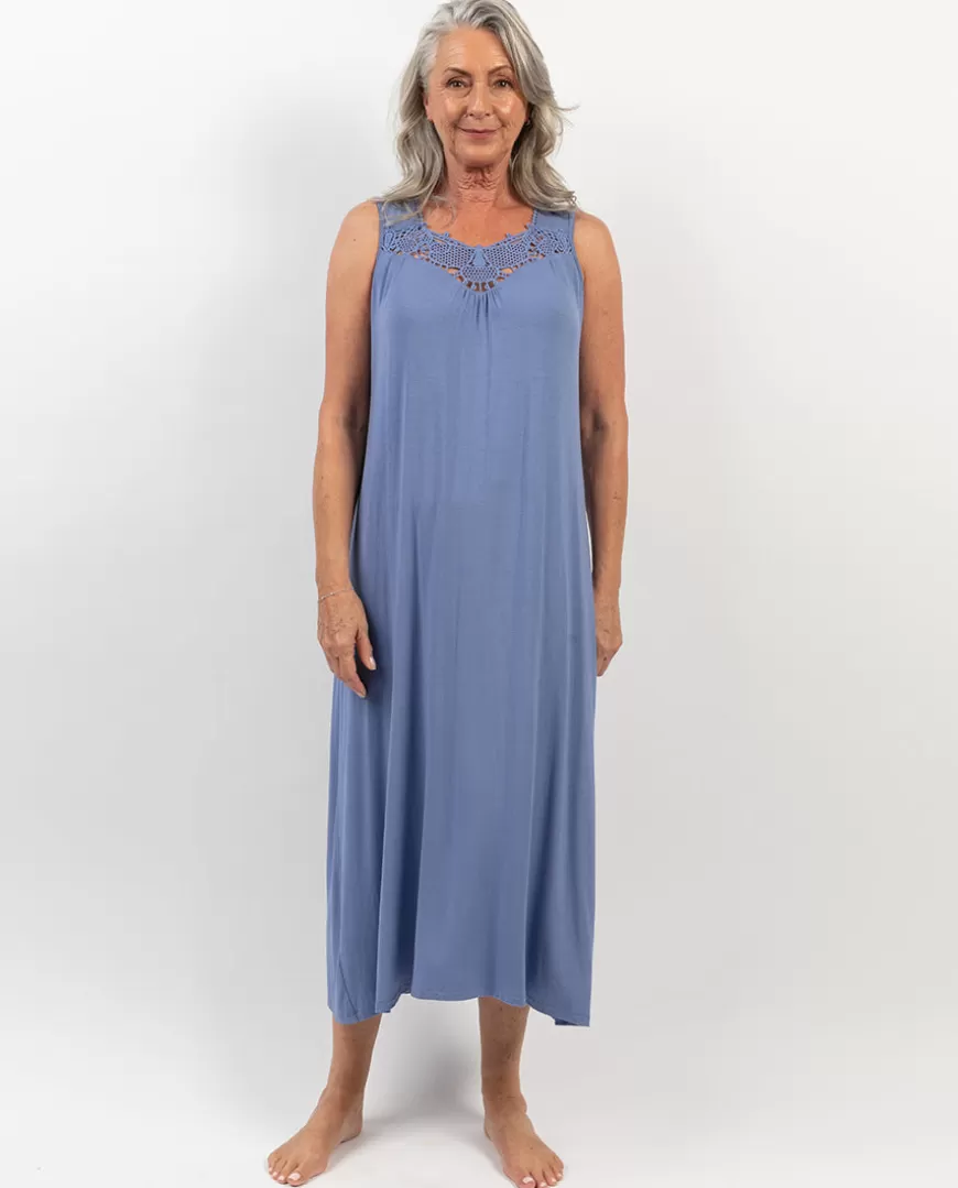 Delilah Lace Detail Jersey Long Nightdress^Cyberjammies Online