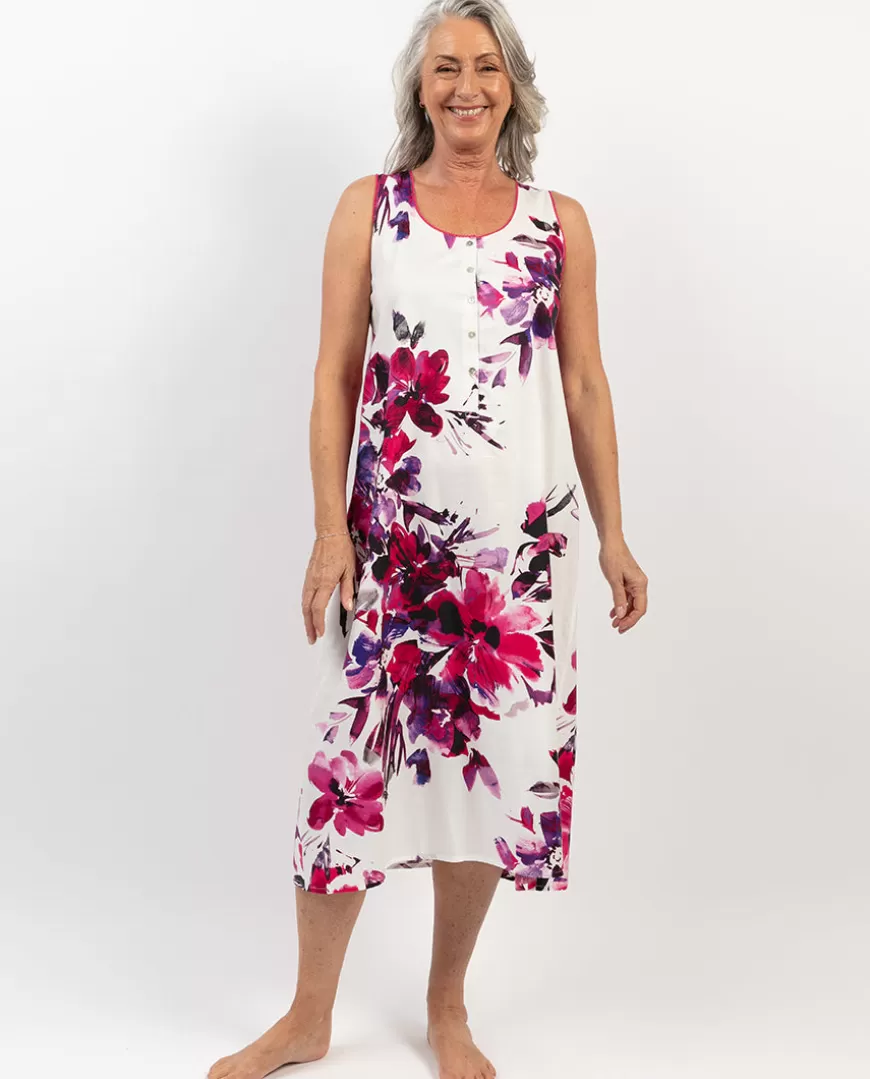 Delilah Lace Trim Floral Print Long Nightdress^Cyberjammies Discount