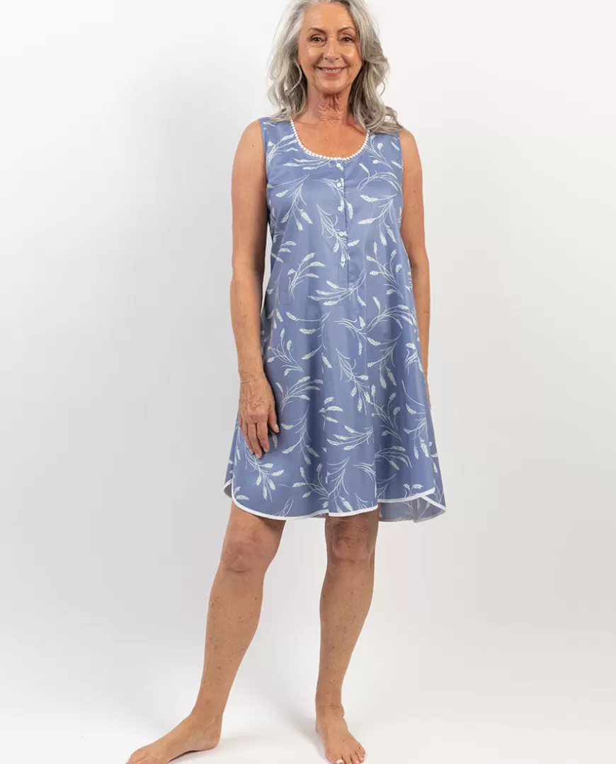 Delilah Lace Trim Wheatsheaf Print Swing Nightdress^Cyberjammies Shop