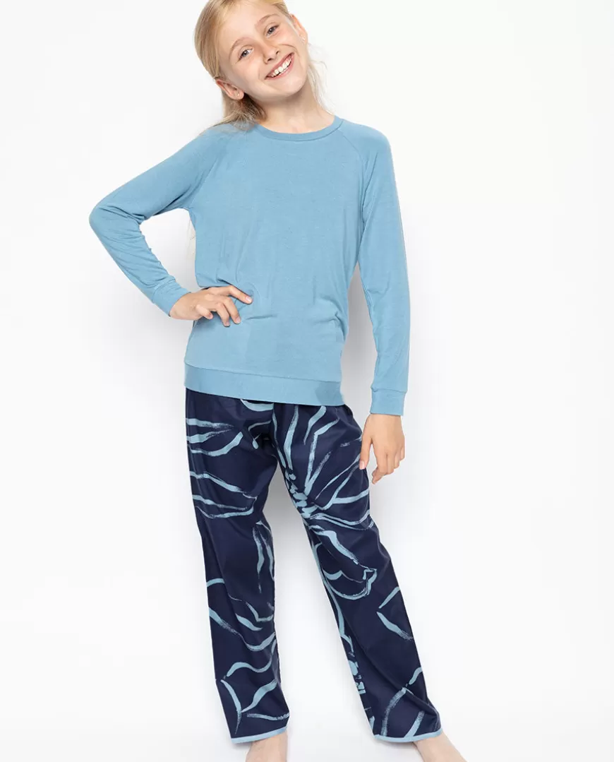 Emma Jersey Top And Floral Print Pyjama Set^Cyberjammies Shop