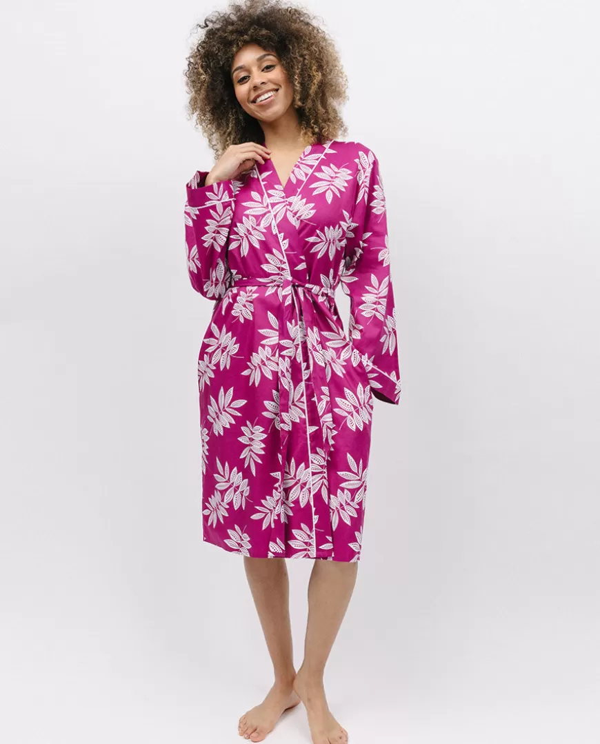 Emmi Leaf Print Short Dressing Gown^Cyberjammies Online