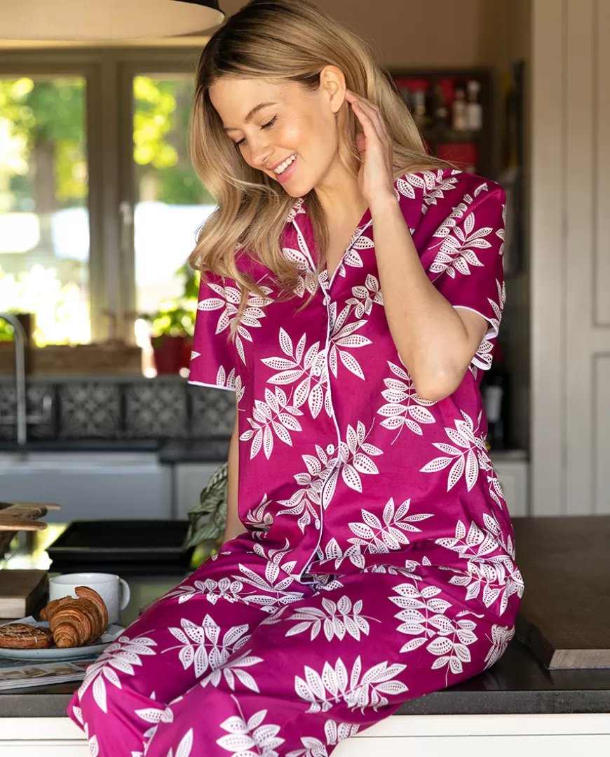 Emmi Womens Leaf Print Pyjama Set^Cyberjammies Cheap