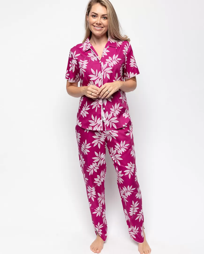 Emmi Womens Leaf Print Pyjama Set^Cyberjammies Cheap