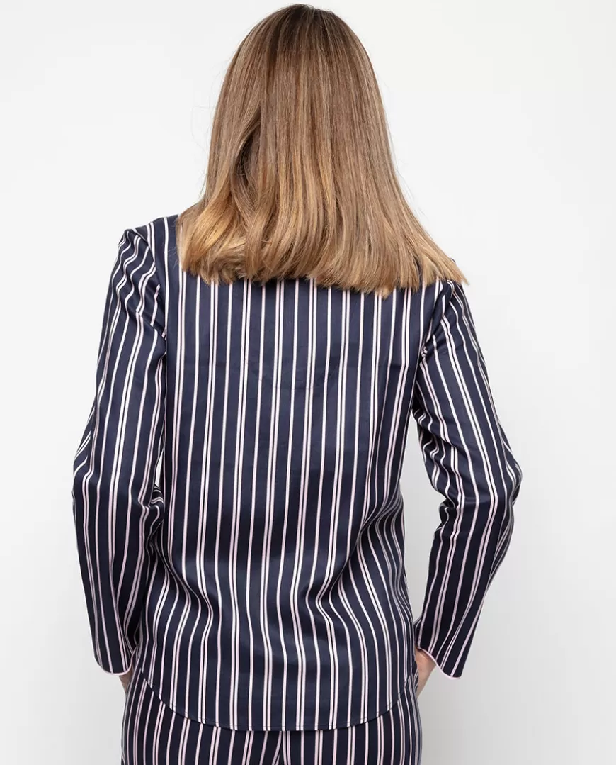 Estelle Printed Stripe Pyjama Top^Cyberjammies New