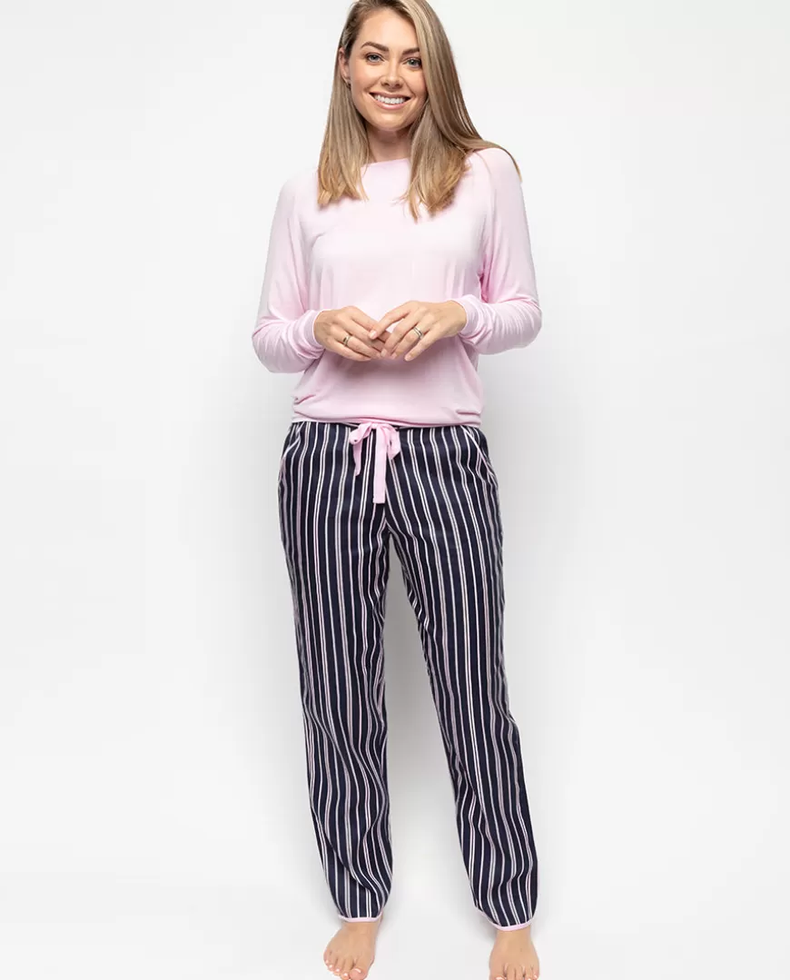 Estelle Slouch Jersey Top And Printed Stripe Pyjama Set^Cyberjammies Cheap