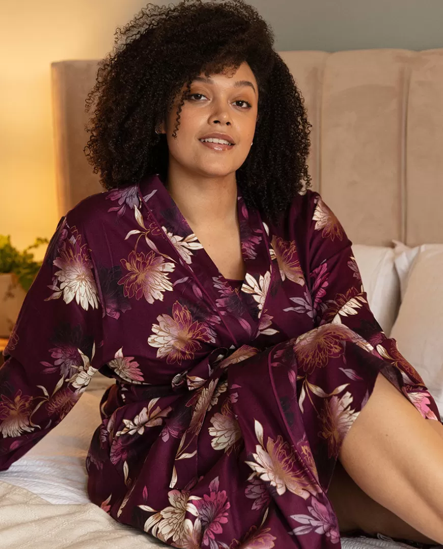 Eve Floral Print Long Dressing Gown^Cyberjammies New
