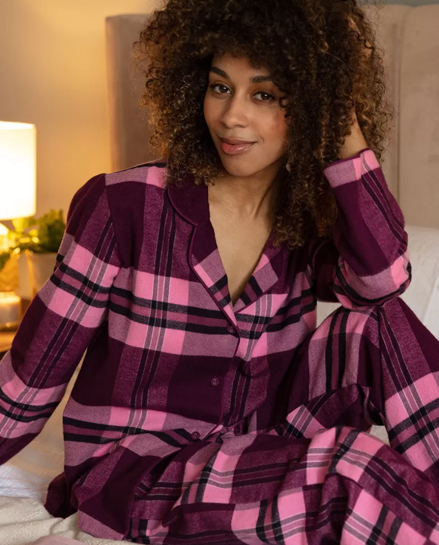 Eve Womens Super Cosy Check Pyjama Set^Cyberjammies Shop