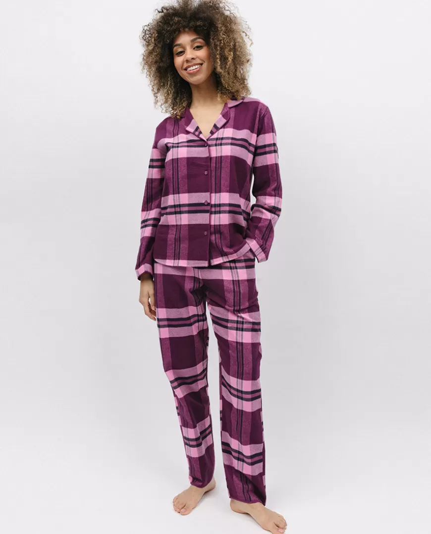 Eve Womens Super Cosy Check Pyjama Set^Cyberjammies Shop