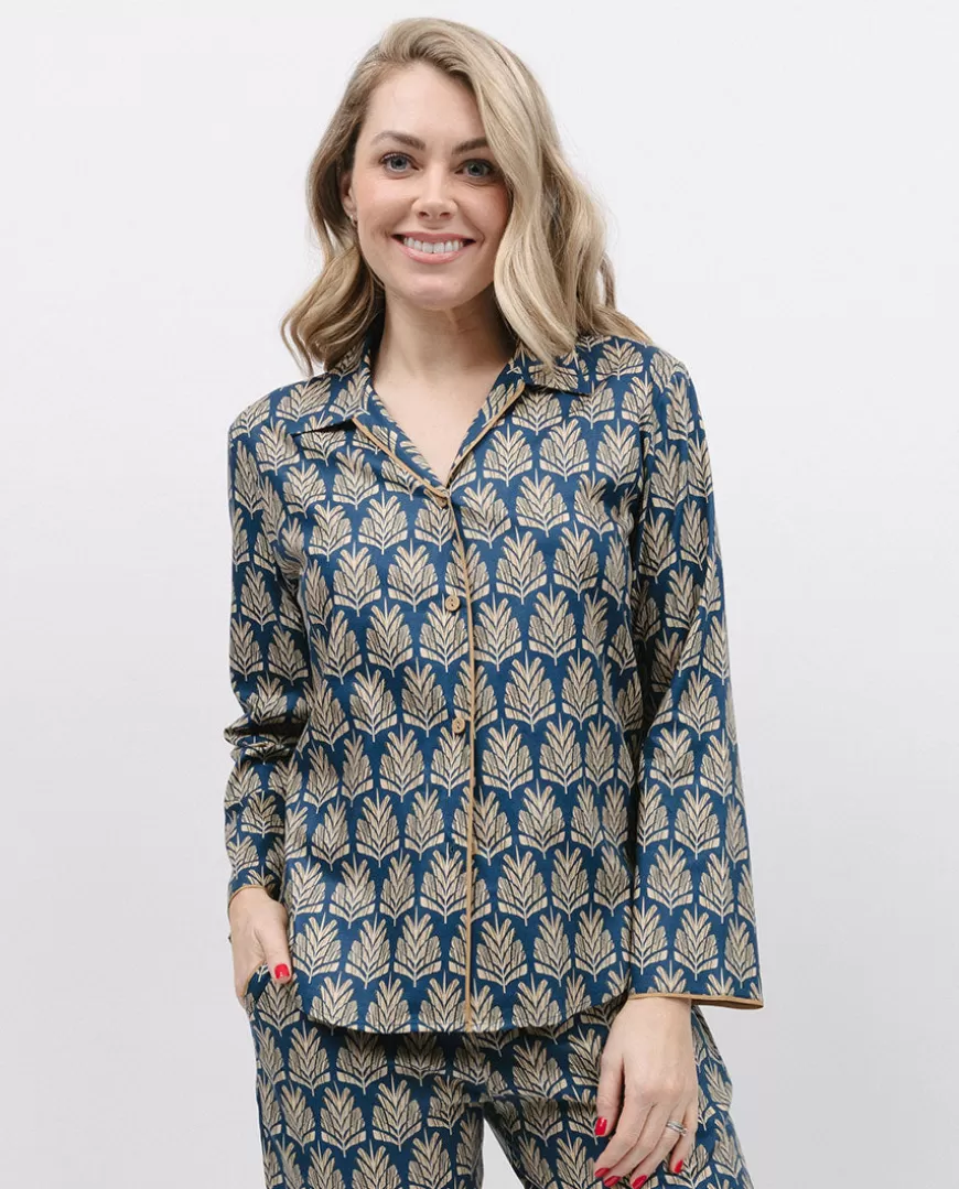 Fawn Pinecone Geo Print Pyjama Top^Cyberjammies Discount