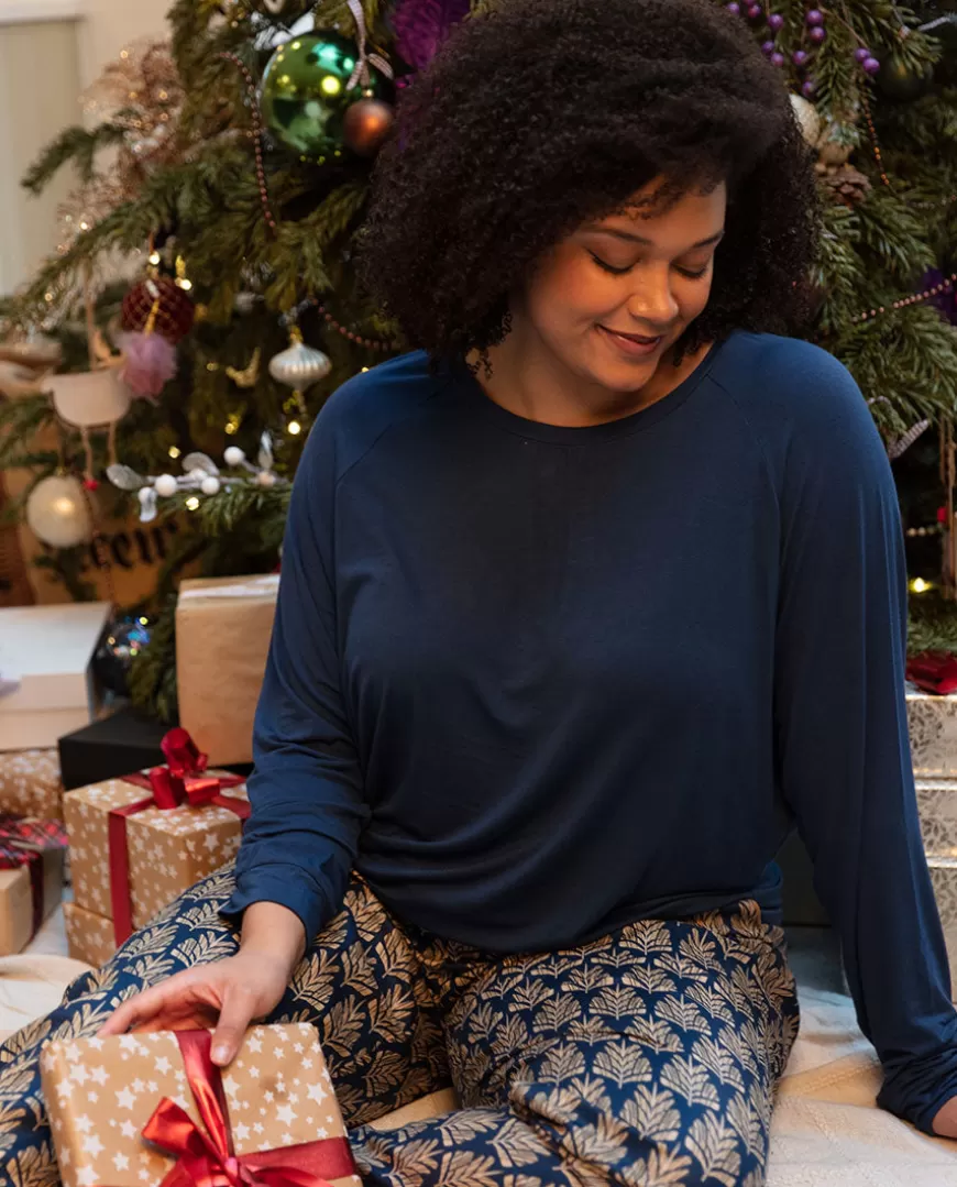 Fawn Slouch Jersey Top And Pinecone Geo Print Pyjama Set^Cyberjammies Best