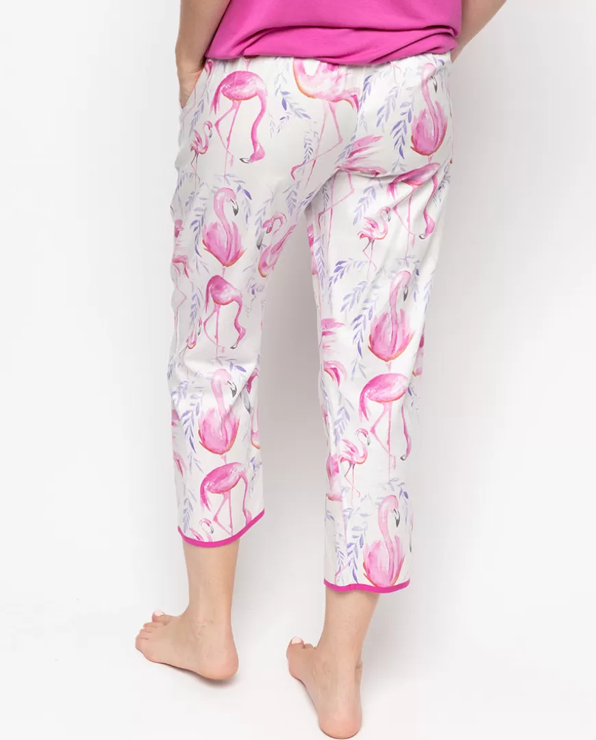 Fifi Flamingo Print Cropped Pyjama Bottoms^Cyberjammies Cheap
