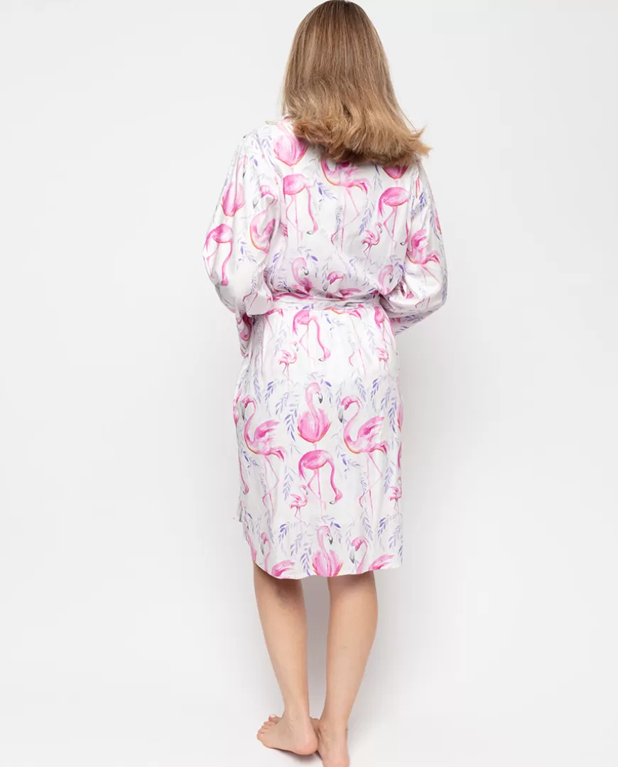 Fifi Flamingo Print Short Dressing Gown^Cyberjammies Clearance