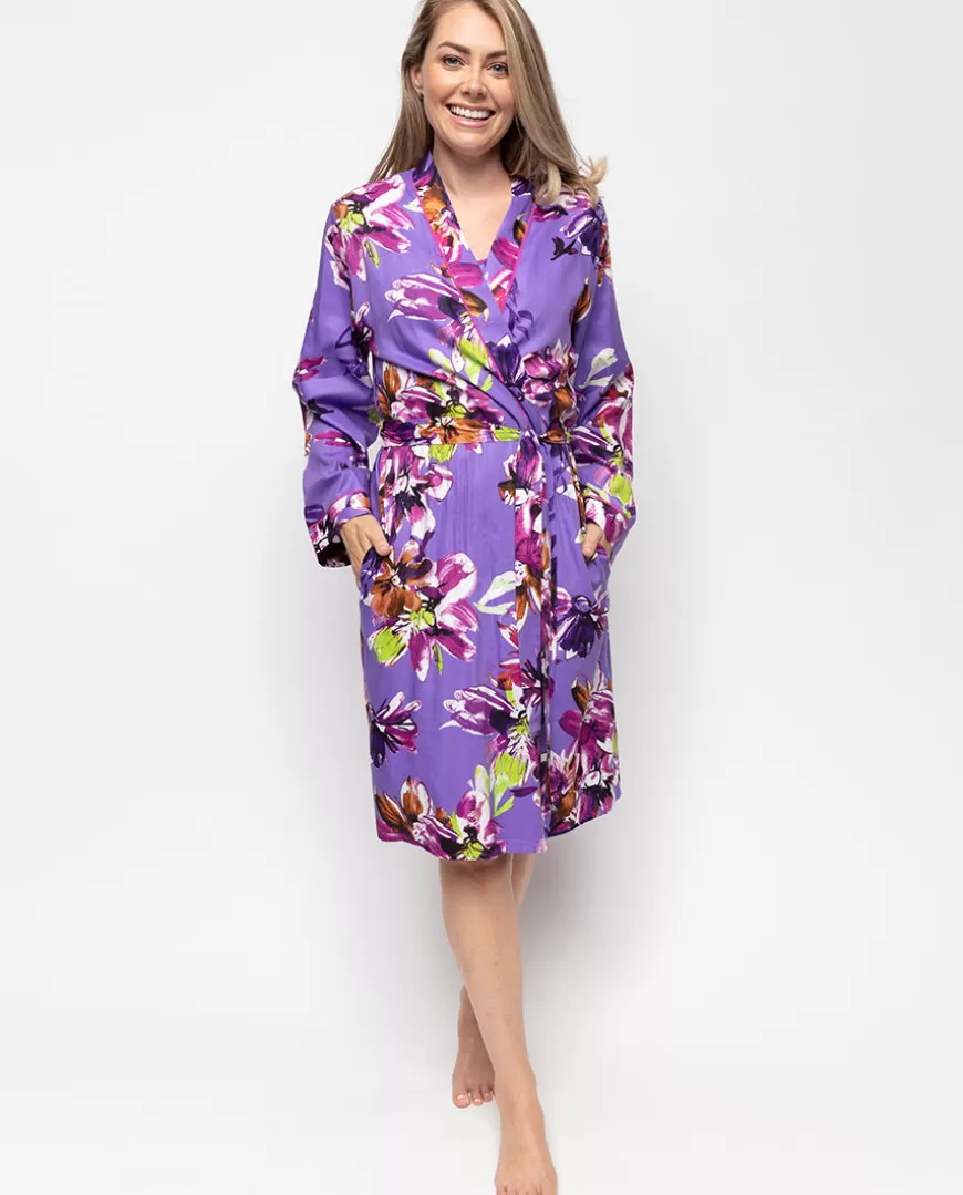Fifi Floral Print Short Dressing Gown^Cyberjammies Outlet