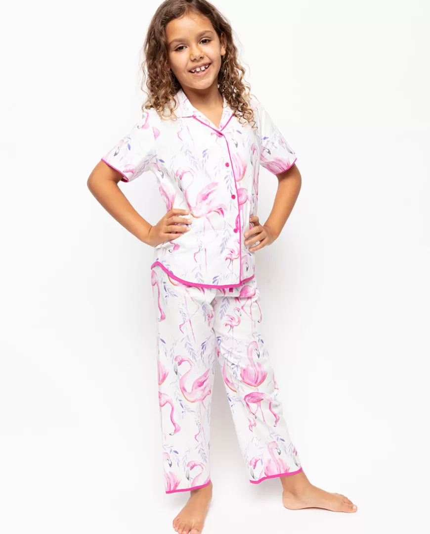 Fifi Girls Flamingo Print Pyjama Set^Cyberjammies Discount
