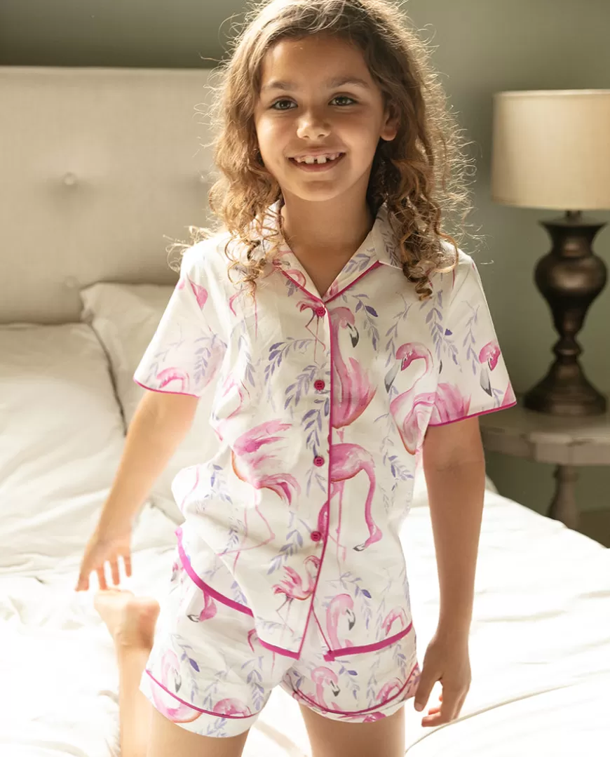Fifi Girls Flamingo Print Shorty Set^Cyberjammies New
