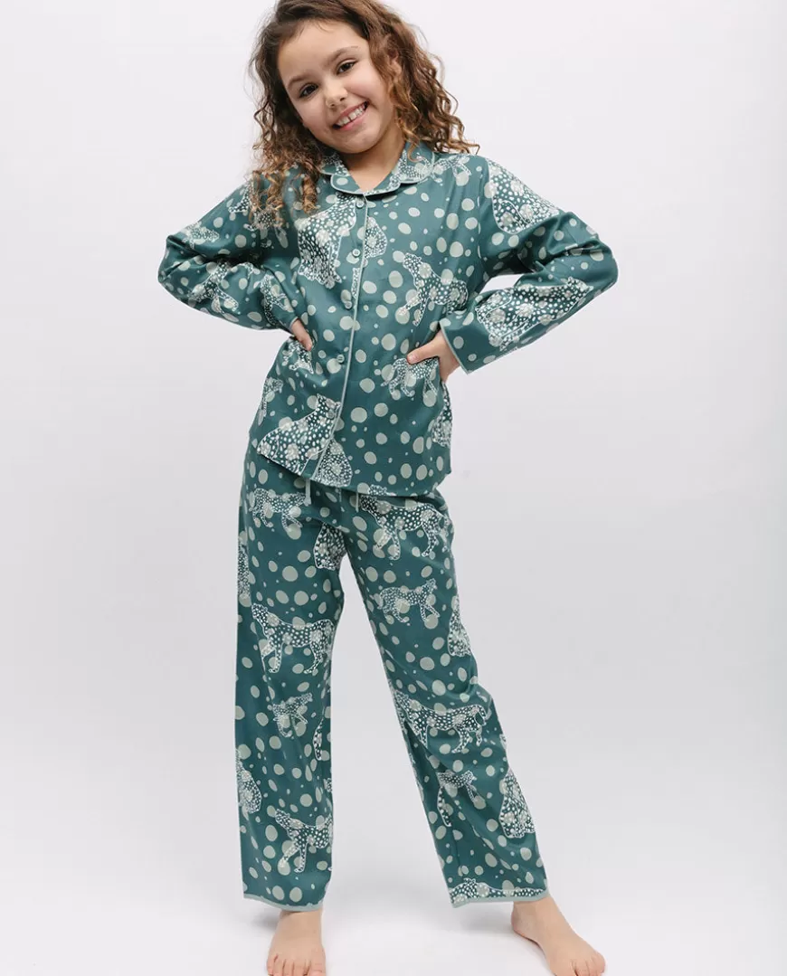 Hannah Girls Leopard Print Pyjama Set^Cyberjammies Store