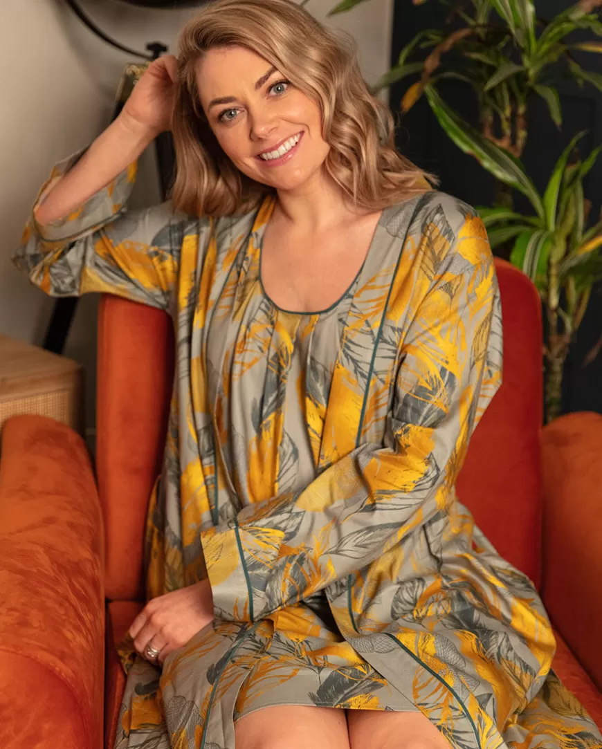 Hannah Leaf Print Short Nightdress^Cyberjammies Cheap