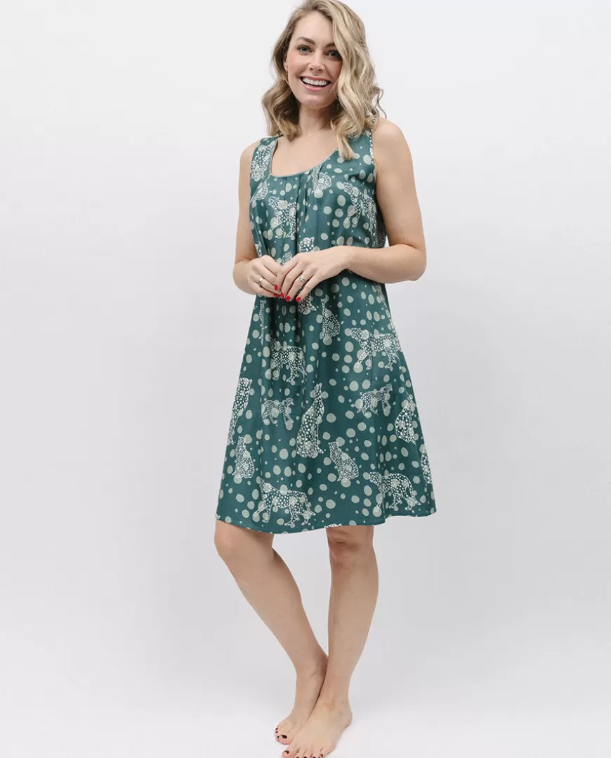 Hannah Leopard Print Short Nightdress^Cyberjammies Clearance