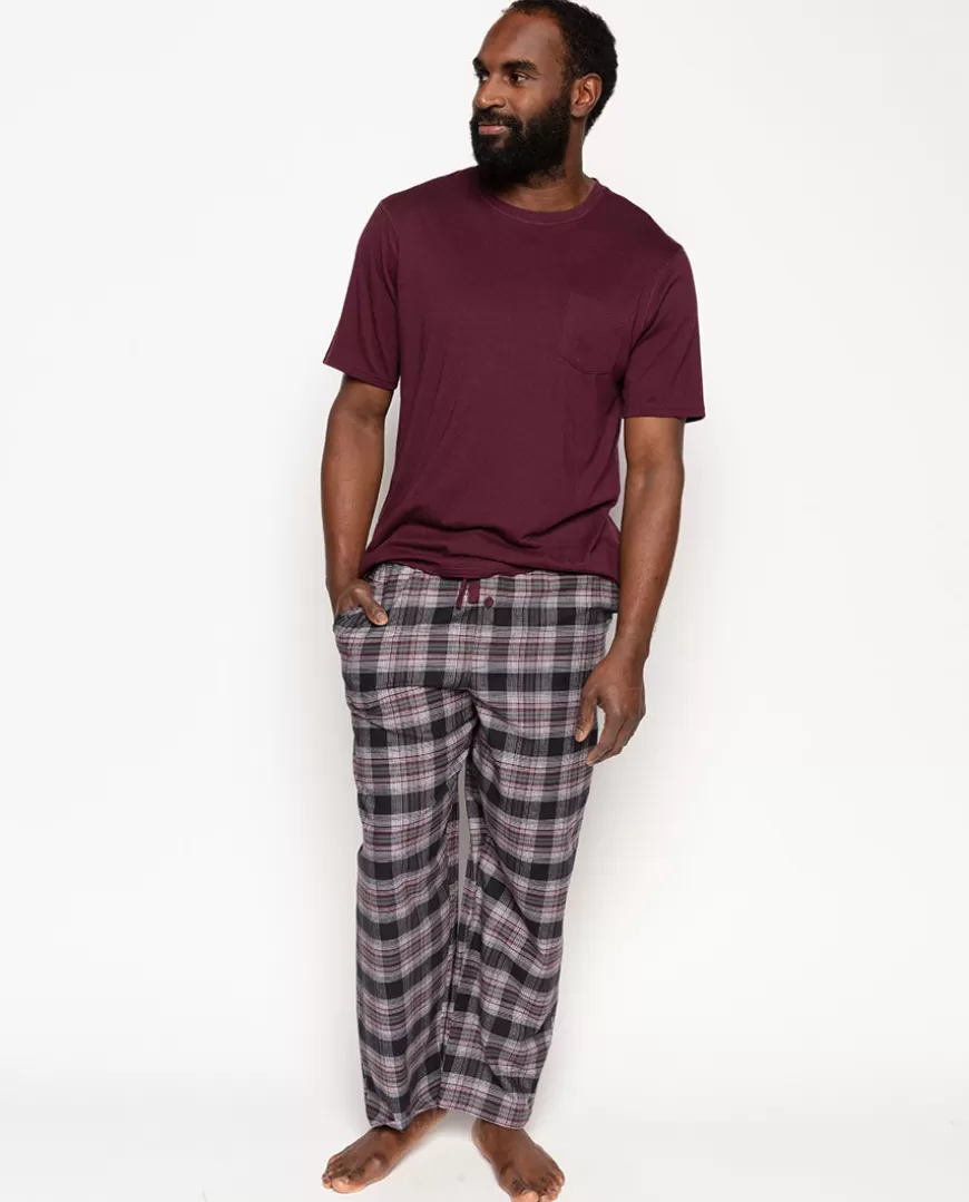 Harley Jersey T-Shirt And Brushed Check Pyjama Set^Cyberjammies Cheap