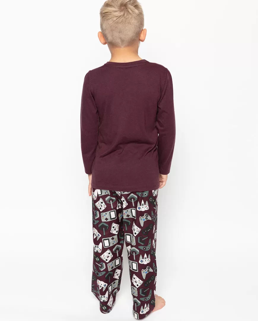Jack Burgundy Jersey T-Shirt And Gamer Print Pyjama Set^Cyberjammies Sale