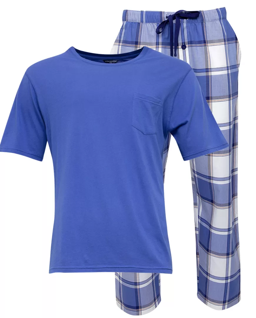 Jamie Jersey T-Shirt And Check Pyjama Set^Cyberjammies Clearance