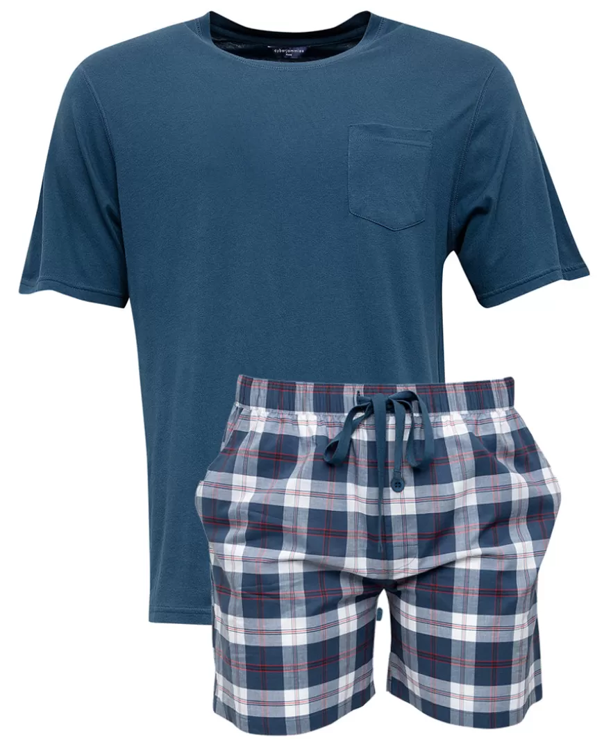 Jasper Jersey T-Shirt And Check Shorty Set^Cyberjammies Store