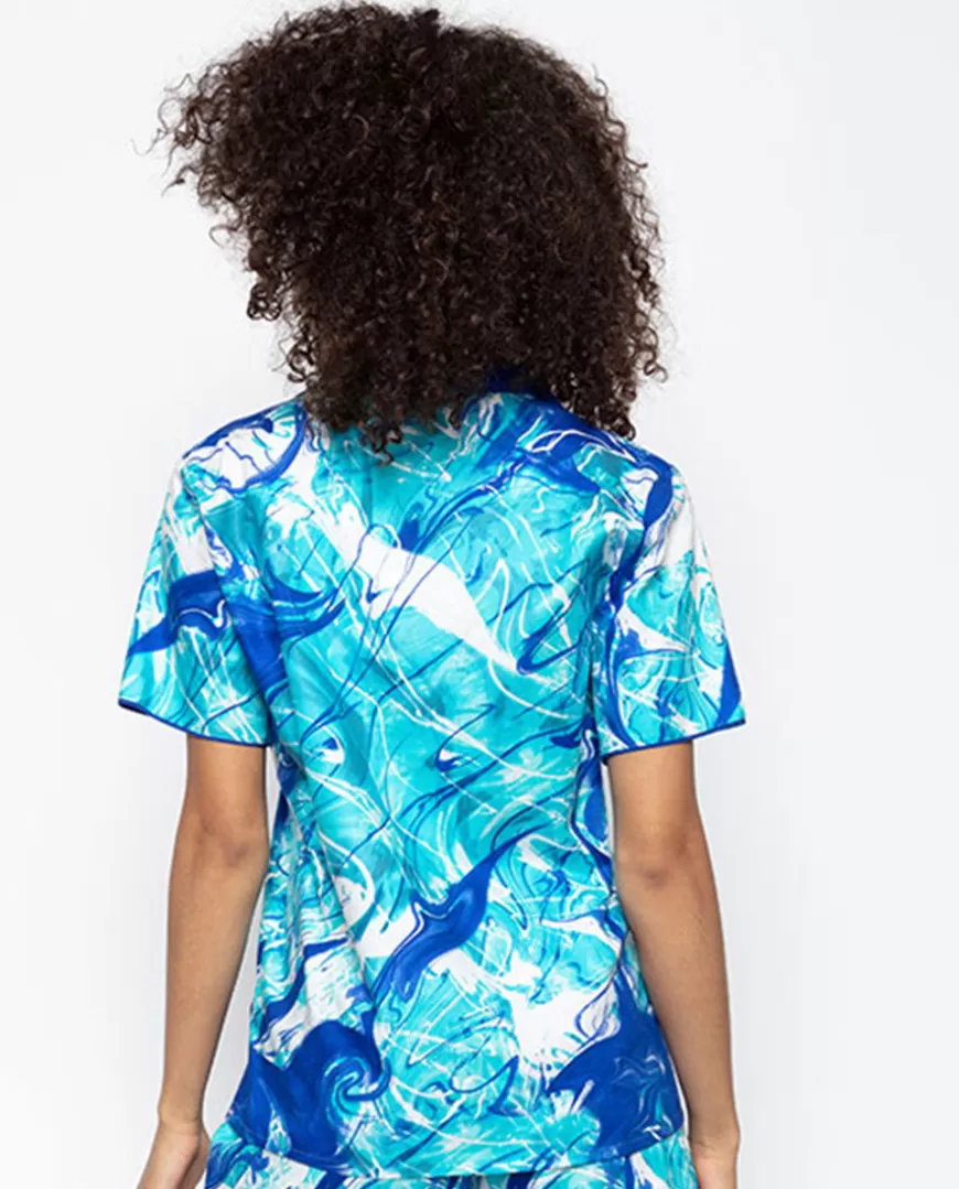 Joni Splash Print Pyjama Top^Cyberjammies New