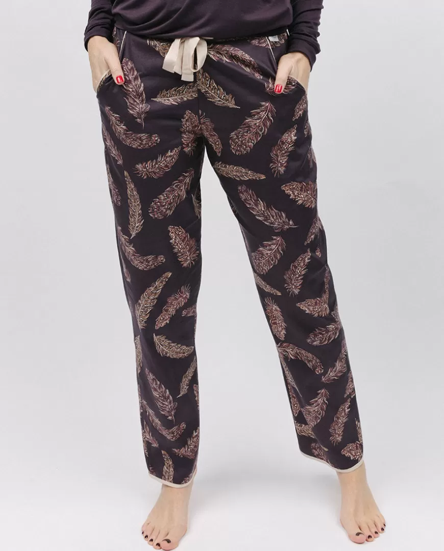 Lana Feather Print Pyjama Bottoms^Cyberjammies Cheap