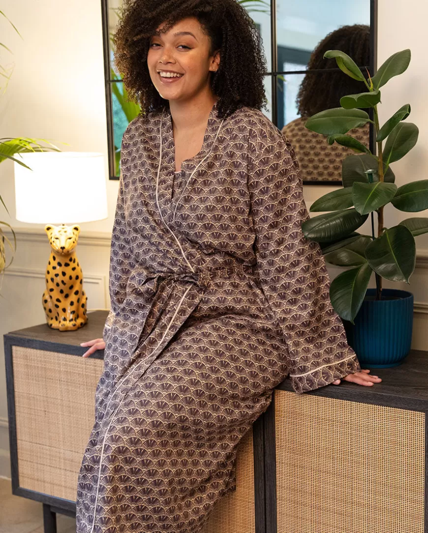 Lana Geo Print Long Dressing Gown^Cyberjammies Store