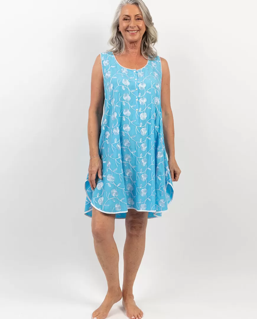 Leona Lace Trim Embroidered Swing Nightdress^Cyberjammies Shop